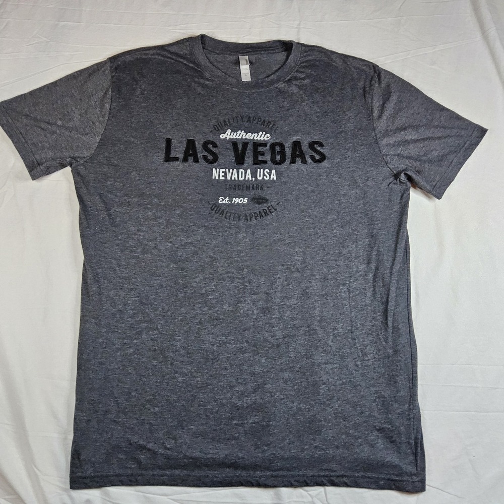 Authentic Las Vegas Nevada T-Shirt XL Gray Heather Teemax Est 1905 Graphic Tee